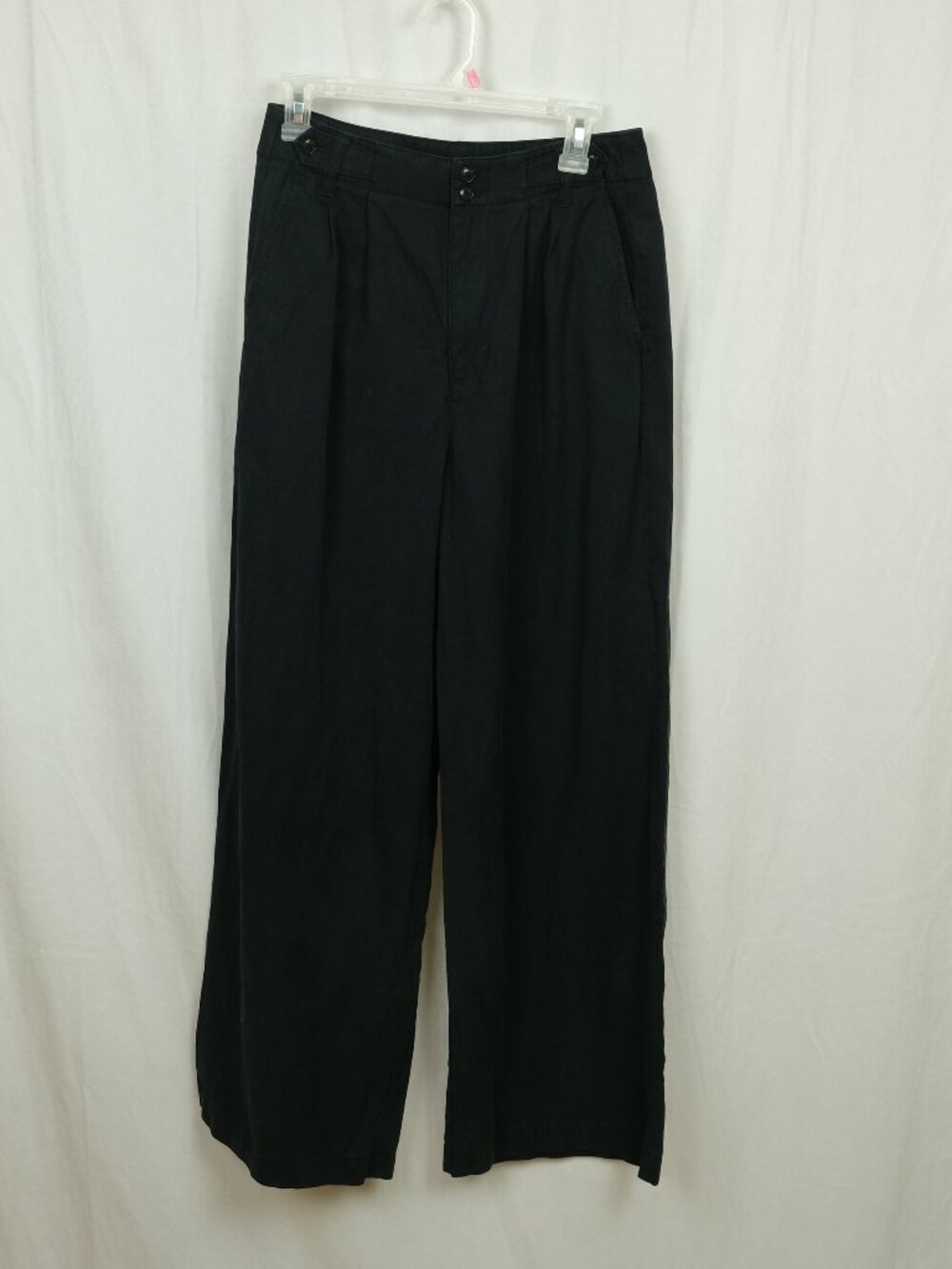 Madewell Pleated Wide-Leg Pants Workwear Black Size 4